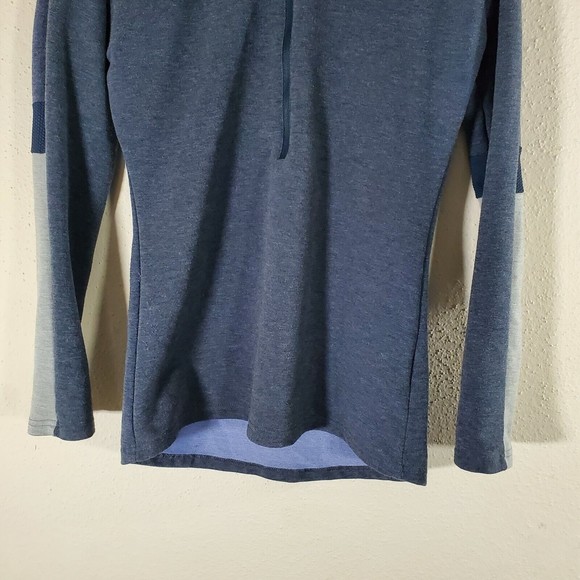 Gymshark Quarter Zip Pullover Athletic Jacket Womens M Blue Gray Thumb Holes - Picture 10 of 12